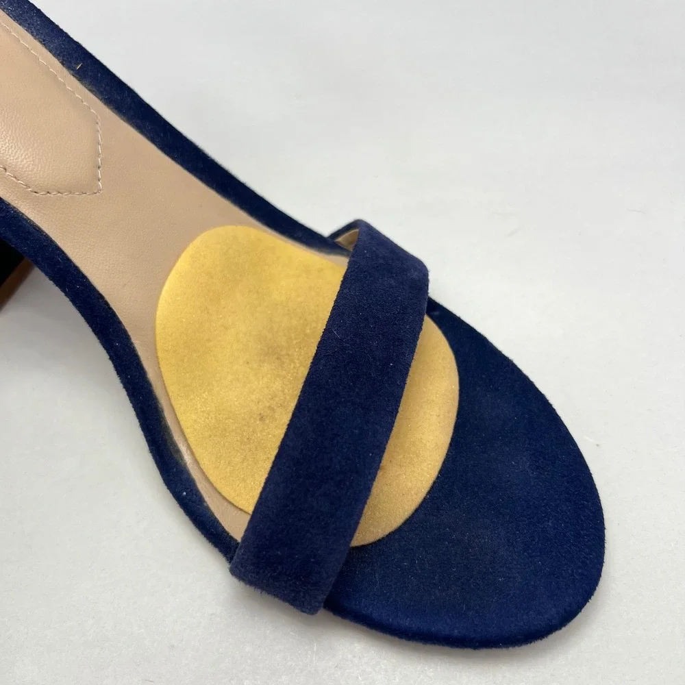 ALDO Navy Blue Heeled Sandals Womens Size 6 Suede Ankle Strap Elegant‎ Dressy